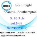 Shantou Puerto de carga marítima de envío a Southampton